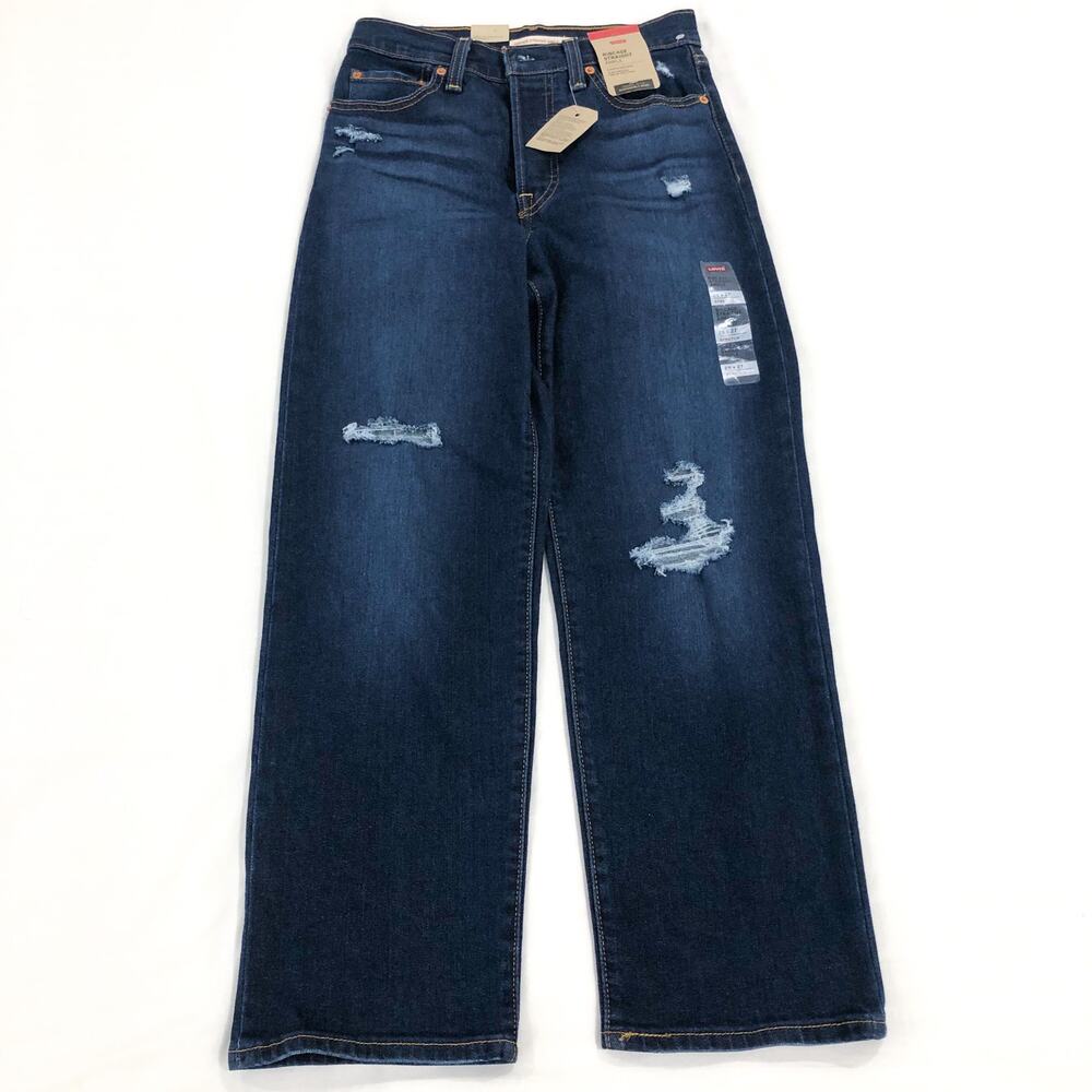Levi's Ribcage High Rise Buttonfly Straight Ankle Jeans - Picture 2 of 6